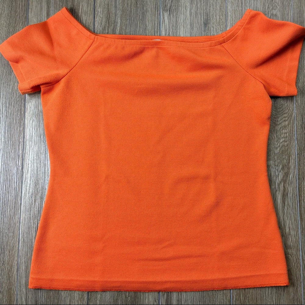 MICHAEL KORS Women’s  Orange Short Sleeve Scoop Neck  Top Size: XL